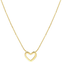 Olas d'Oro - 14K Yellow Gold Mini Open Heart Pendant Necklace with Adjustable Chain  1.95g