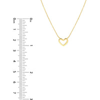 Olas d'Oro - 14K Yellow Gold Mini Open Heart Pendant Necklace with Adjustable Chain  1.95g