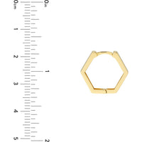 Olas d'Oro - 14K Yellow Gold Mini Pentagon Shaped Huggie Earrings - 2.09g