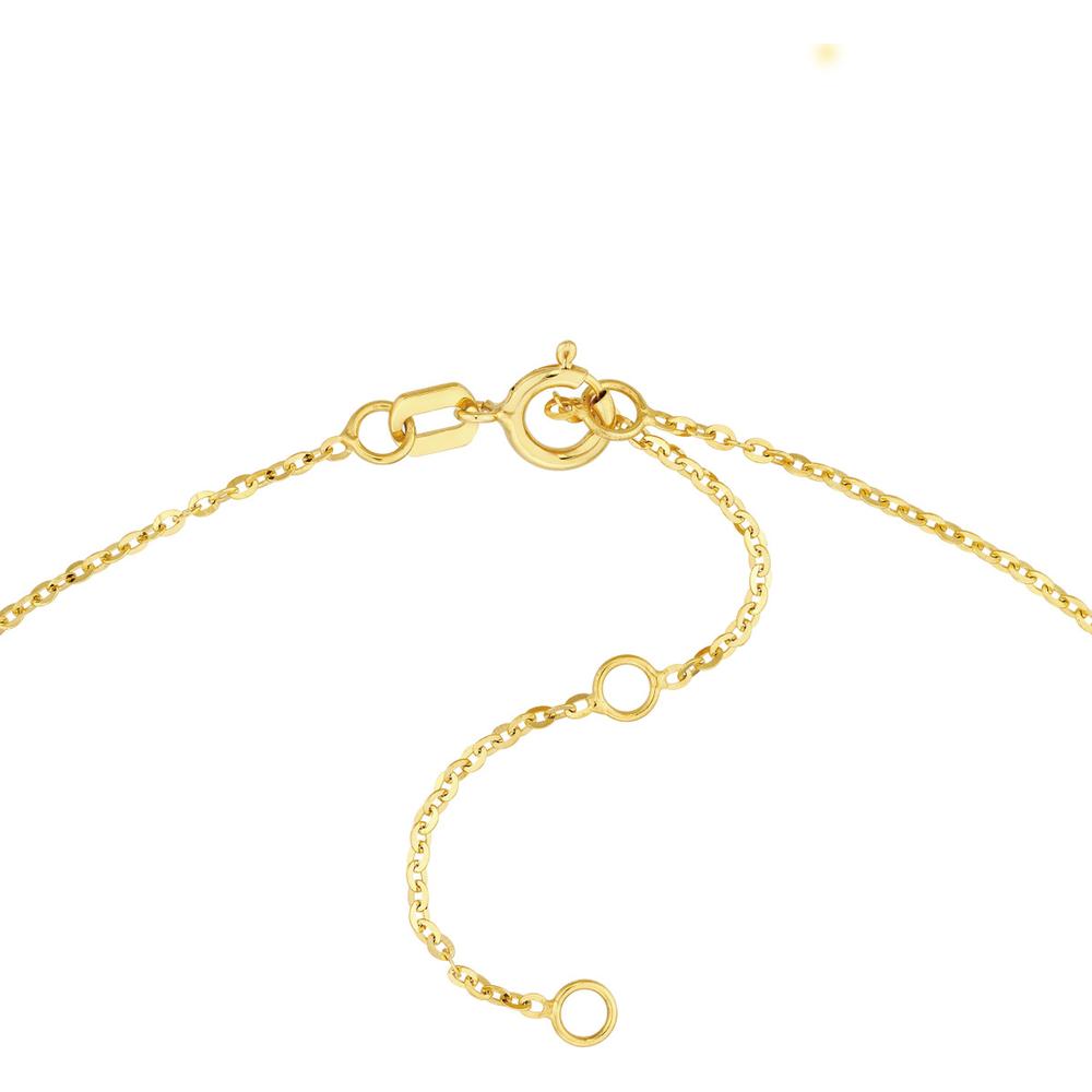 Olas d'Oro - 14K Yellow Gold Mini Puff Heart Pendant Necklace - Adjustable 2" Chain