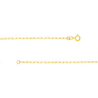 Olas d'Oro - 14K Yellow Gold Mini Seashell Paper Clip Necklace with Spring Ring Closure - 1.93g