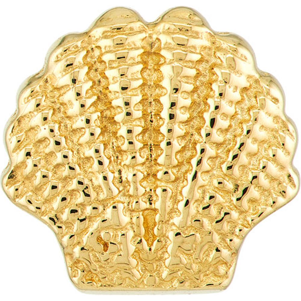 Olas d'Oro - 14K Yellow Gold Mini Seashell Stud Earrings - 1.13g Total Weight