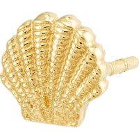 Olas d'Oro - 14K Yellow Gold Mini Seashell Stud Earrings - 1.13g Total Weight