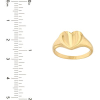 Olas d'Oro - 14K Yellow Gold Mini Signet Heart Ring - Size 8 - 2.50 Grams Weight