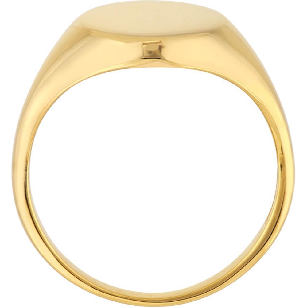 Olas d'Oro - 14K Yellow Gold Mini Signet Oval Ring - Size 7 - 3.30