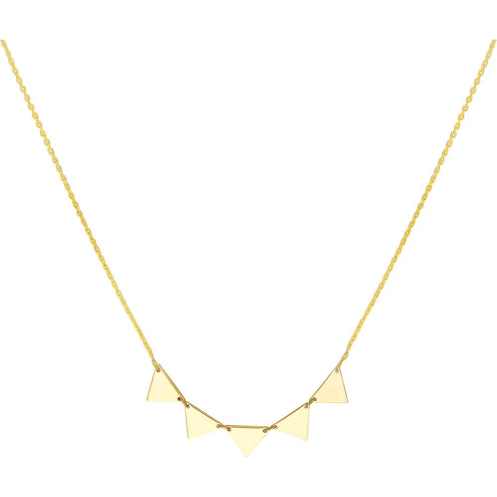 Olas d'Oro - 14K Yellow Gold Mini Triangle Tribal Pattern Necklace - 2.20g Weight