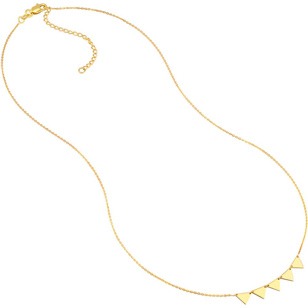 Olas d'Oro - 14K Yellow Gold Mini Triangle Tribal Pattern Necklace - 2.20g Weight