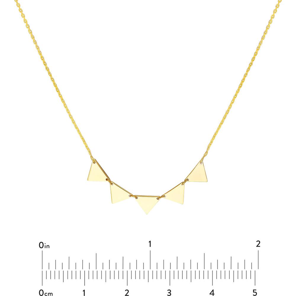 Olas d'Oro - 14K Yellow Gold Mini Triangle Tribal Pattern Necklace - 2.20g Weight
