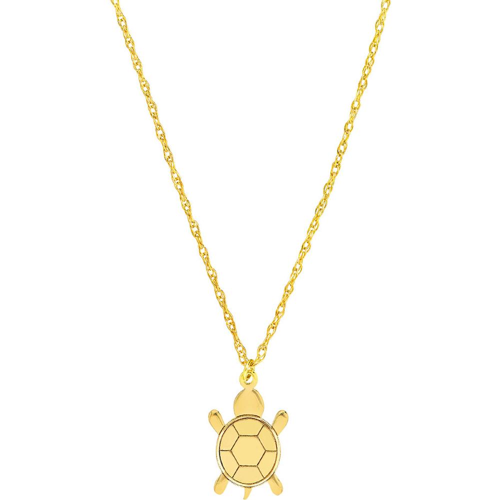 Olas d'Oro - 14K Yellow Gold Mini Turtle Adjustable Pendant Necklace