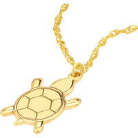 Olas d'Oro - 14K Yellow Gold Mini Turtle Adjustable Pendant Necklace