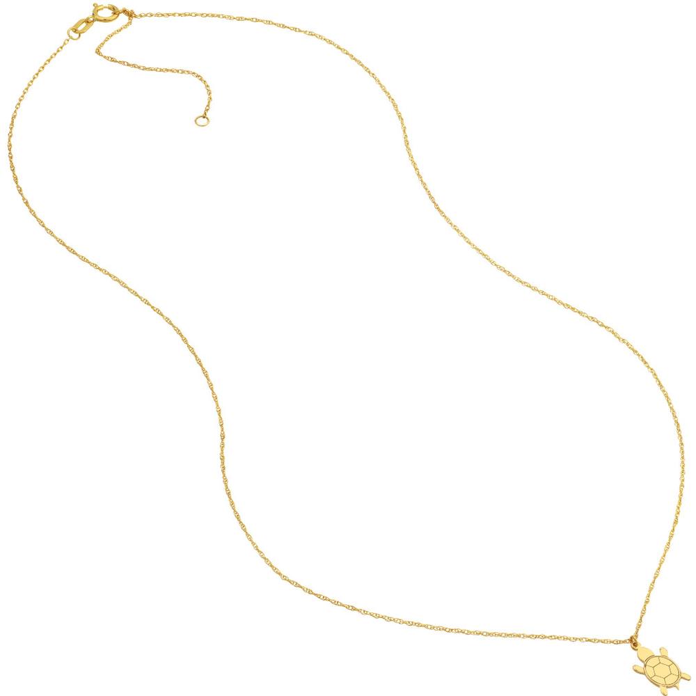 Olas d'Oro - 14K Yellow Gold Mini Turtle Adjustable Pendant Necklace