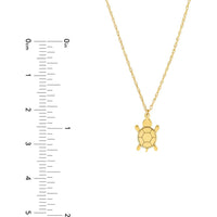 Olas d'Oro - 14K Yellow Gold Mini Turtle Adjustable Pendant Necklace