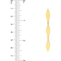 Olas d'Oro - 14K Yellow Gold Mirror Diamond Shape Link Dangle Earrings