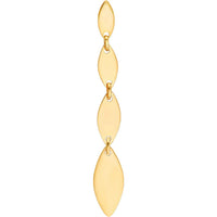 Olas d'Oro - 14K Yellow Gold Mirror Graduated Oval Shape Link Dangle Earrings - 2.08g