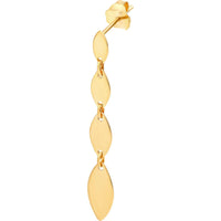 Olas d'Oro - 14K Yellow Gold Mirror Graduated Oval Shape Link Dangle Earrings - 2.08g