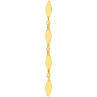 Olas d'Oro - 14K Yellow Gold Mirror Long Link Dangle Earrings - 2.15g Total Weight
