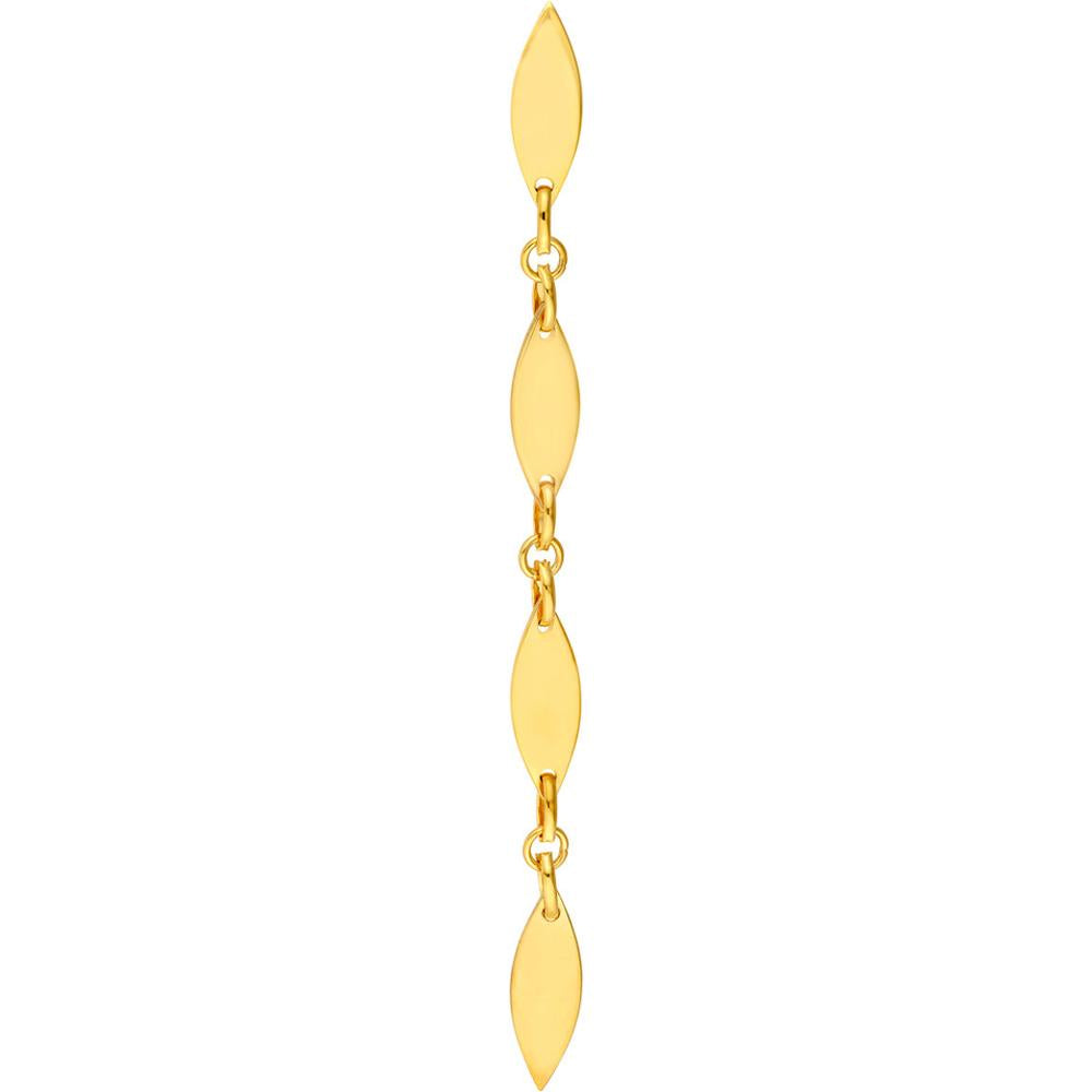 Olas d'Oro - 14K Yellow Gold Mirror Long Link Dangle Earrings - 2.15g Total Weight