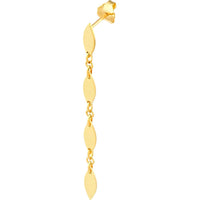 Olas d'Oro - 14K Yellow Gold Mirror Long Link Dangle Earrings - 2.15g Total Weight