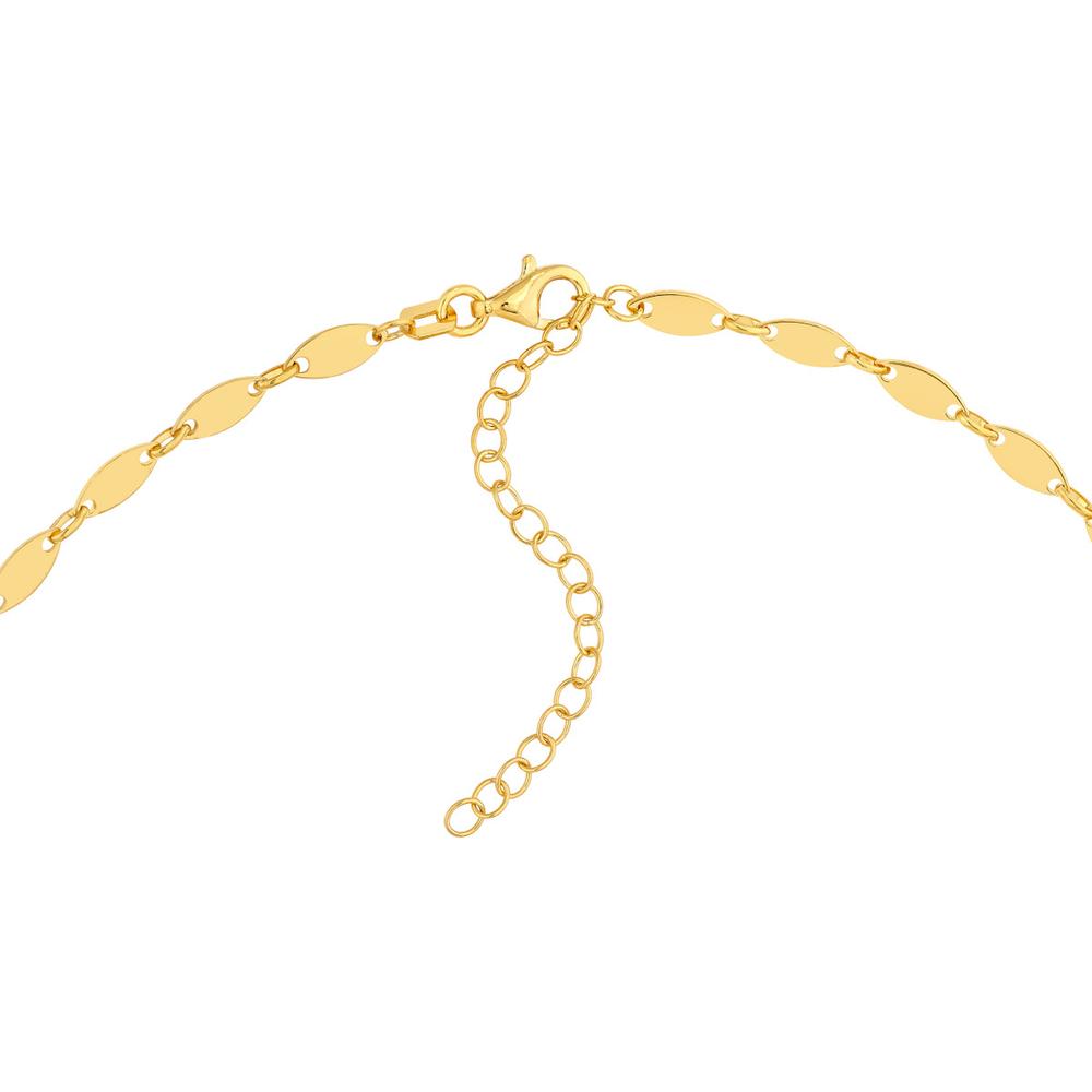 Olas d'Oro - 14K Yellow Gold Mirror Oval Shape Link Lariat Necklace  6.09g Total Weight