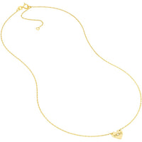 Olas d'Oro - 14K Yellow Gold "MOM" Heart Necklace with 1.2pt Diamond Pendant