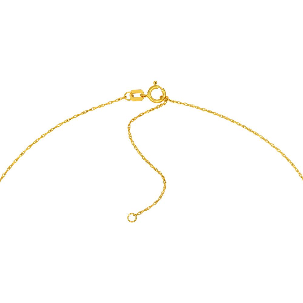 Olas d'Oro - 14K Yellow Gold "Mom" Heart Pendant Necklace - 1.14g Weight