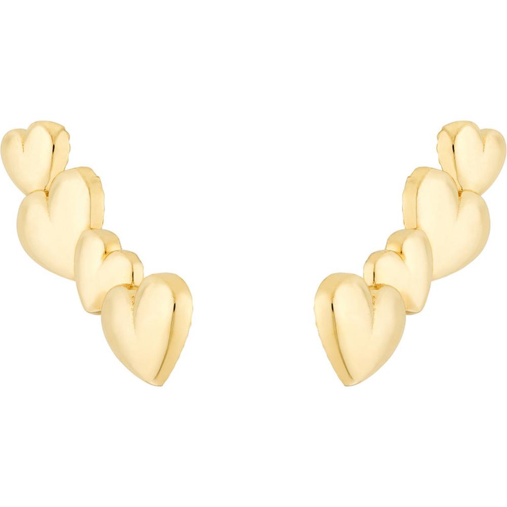 Olas d'Oro - 14K Yellow Gold Multi Heart Earrings - 1.46g Total Weight