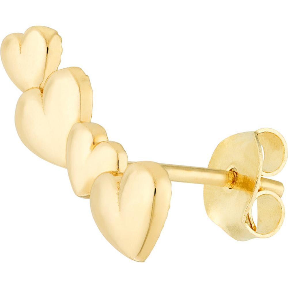 Olas d'Oro - 14K Yellow Gold Multi Heart Earrings - 1.46g Total Weight