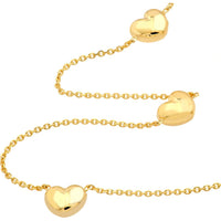 Olas d'Oro - 14K Yellow Gold Multi Heart Station Necklace  2.14g Total Weight