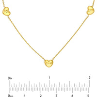 Olas d'Oro - 14K Yellow Gold Multi Heart Station Necklace  2.14g Total Weight