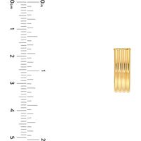 Olas d'Oro - 14K Yellow Gold Multi-Line Tube J Hoop Earrings 1.75 Grams Total Weight
