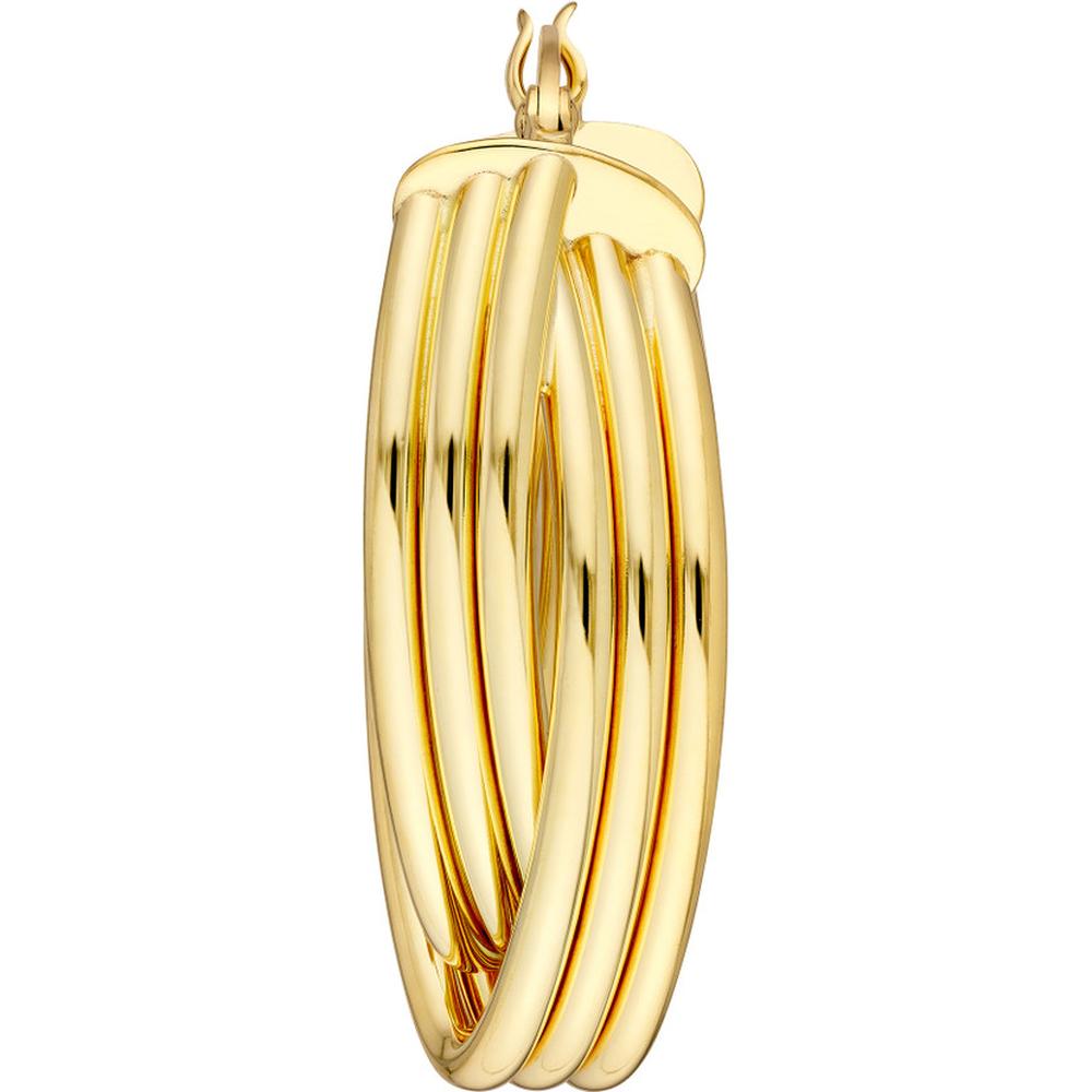 Olas d'Oro - 14K Yellow Gold Multi Tube Knot Hoop Earrings - 4.00g Total Weight