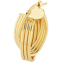Olas d'Oro - 14K Yellow Gold Multi Tube Knot Hoop Earrings - 4.00g Total Weight