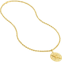 Olas d'Oro - 14K Yellow Gold Nautical Compass Pendant  4.42g Total Weight