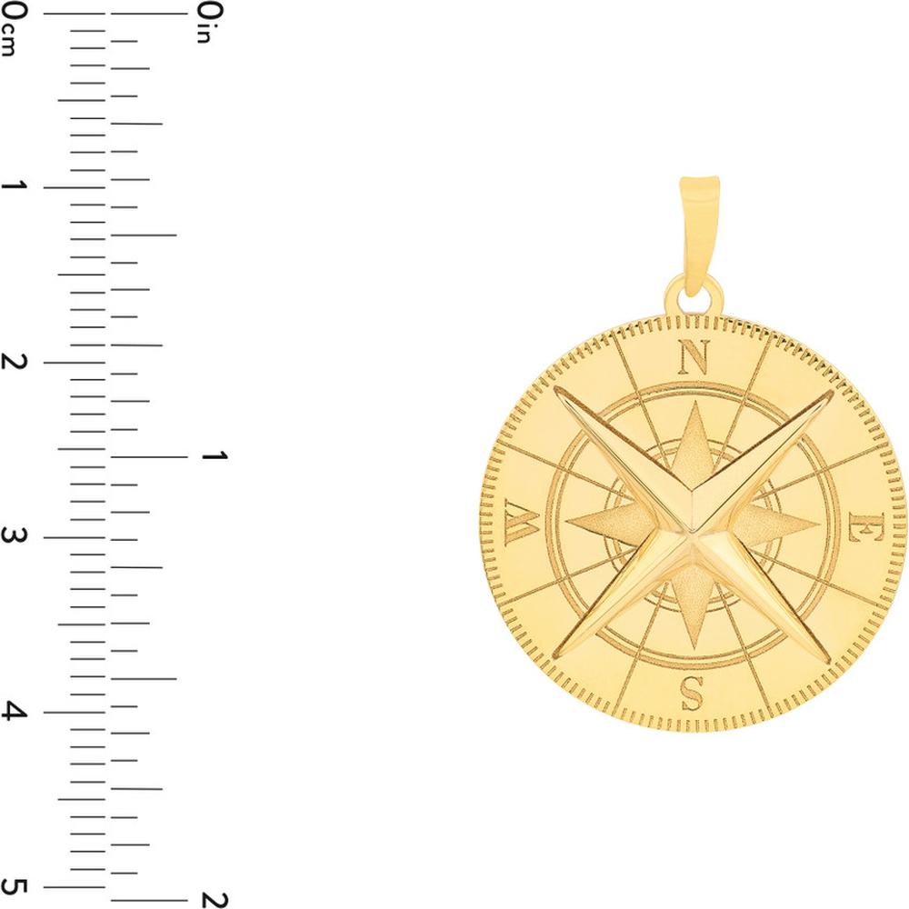 Olas d'Oro - 14K Yellow Gold Nautical Compass Pendant  4.42g Total Weight