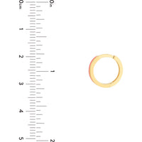 Olas d'Oro - 14K Yellow Gold Neon Pink Enamel Baby Hoop Earrings - 1.50g