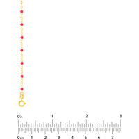 Olas d'Oro - 14K Yellow Gold Neon Pink Enamel Bead Piatto Chain Necklace - 18''
