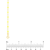Olas d'Oro - 14K Yellow Gold Neon Yellow Enamel Bead Piatto Chain Necklace - 18" Length