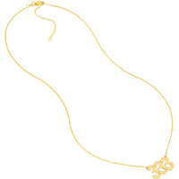 Olas d'Oro - 14K Yellow Gold Numerology Angel Number 333 Necklace - Adjustable 16-18 Inches