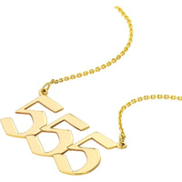 Olas d'Oro - 14K Yellow Gold Numerology Angelical No 555 Pendant Necklace - Adjustable from 16 to 18 Inches