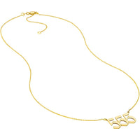 Olas d'Oro - 14K Yellow Gold Numerology Angelical No 555 Pendant Necklace - Adjustable from 16 to 18 Inches