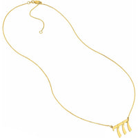 Olas d'Oro - 14K Yellow Gold Numerology Angelical No 777 Pendant Necklace - 2.60g Weight