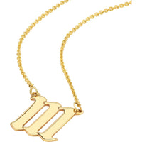 Olas d'Oro - 14K Yellow Gold Numerology Angelical Number 111 Intuition Pendant Necklace - Adjustable 16-18 Inches