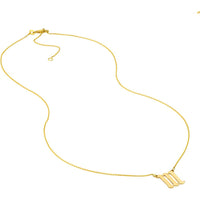 Olas d'Oro - 14K Yellow Gold Numerology Angelical Number 111 Intuition Pendant Necklace - Adjustable 16-18 Inches