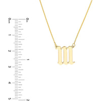 Olas d'Oro - 14K Yellow Gold Numerology Angelical Number 111 Intuition Pendant Necklace - Adjustable 16-18 Inches