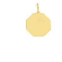 Olas d'Oro - 14K Yellow Gold Octagon Engravable Charm - 17mm x 17mm