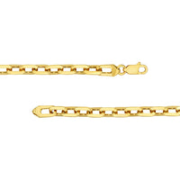 Olas d'Oro - 14K Yellow Gold Octagon Long Link Fancy Chain Bracelet - 8'' Length, 7.2 grams