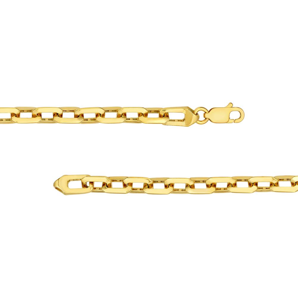 Olas d'Oro - 14K Yellow Gold Octagon Long Link Fancy Chain Bracelet - 8'' Length, 7.2 grams