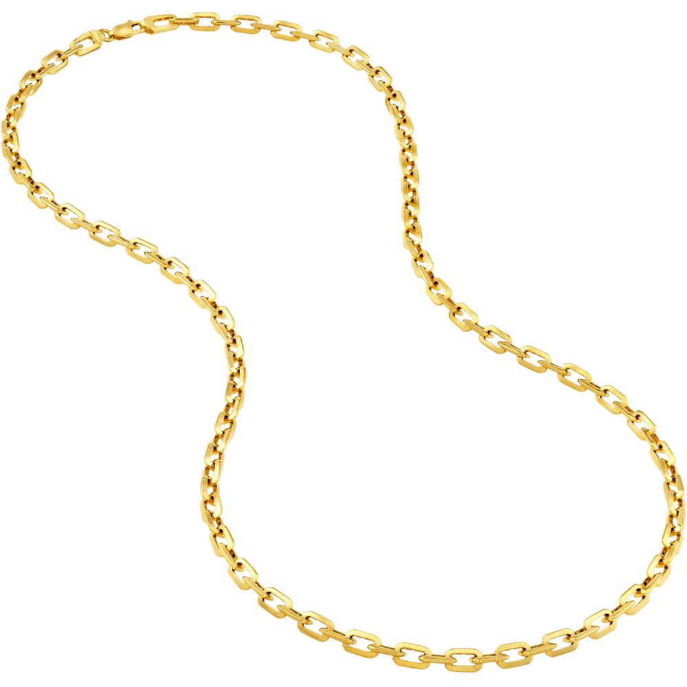 Olas d'Oro - 14K Yellow Gold Octagon Long Link Fancy Chain Necklace - 16.3g