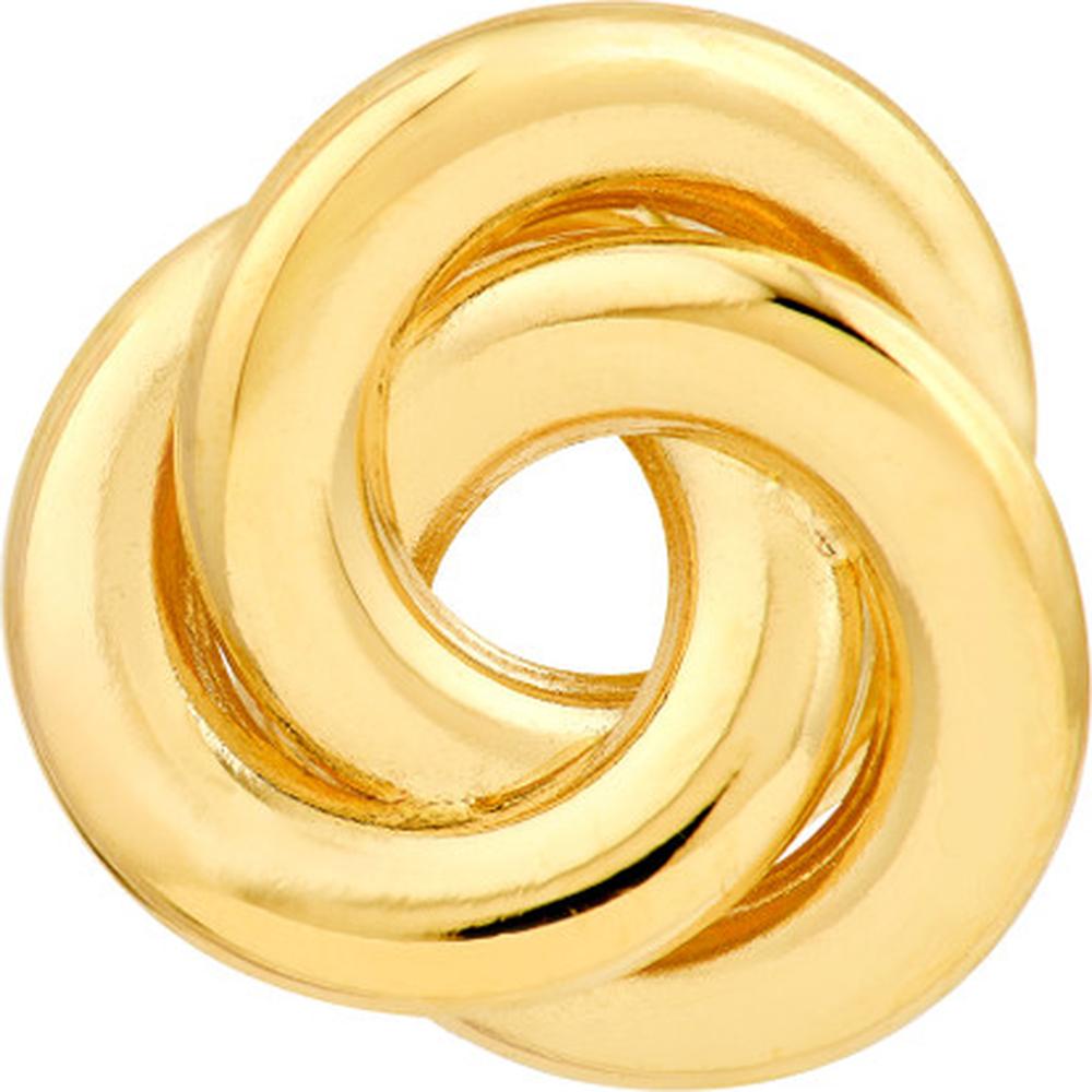 Olas d'Oro - 14K Yellow Gold Open Back Love Knot Stud Earrings - 1.20g Total Weight
