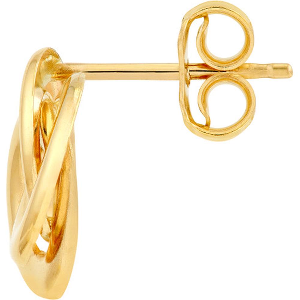 Olas d'Oro - 14K Yellow Gold Open Back Love Knot Stud Earrings - 1.20g Total Weight